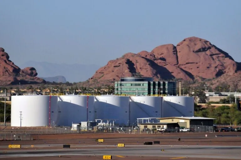 LEC Sustainable Aviation Fuel Center SAF Gas Holders At Airport