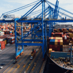 Shipping containers and international trade infrastructure representing export financing support through the EXIM Working Capital Loan Guarantee Program